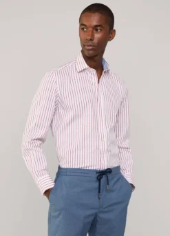 regular fit fine striped poplin shirt