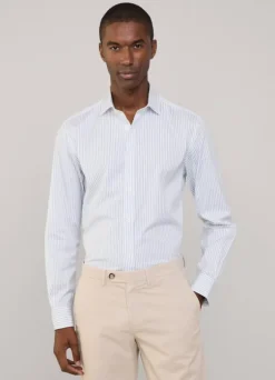 regular fit fine striped poplin shirt