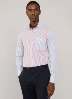 regular fit fine striped poplin shirt