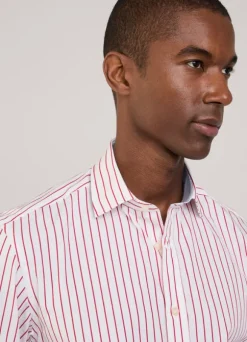 regular fit fine striped poplin shirt