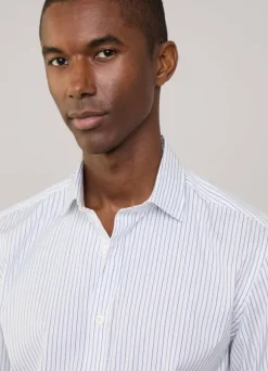 regular fit fine striped poplin shirt
