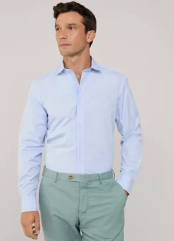 regular fit fine striped poplin shirt