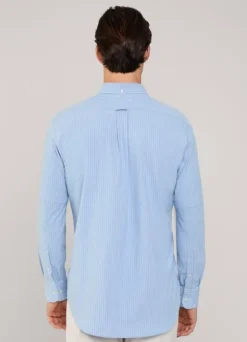 regular fit fine striped chambray shirt