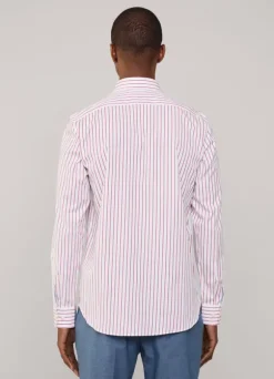 regular fit fine striped poplin shirt