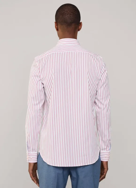 regular fit fine striped poplin shirt
