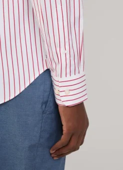 regular fit fine striped poplin shirt
