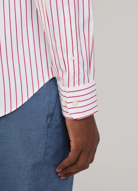 regular fit fine striped poplin shirt