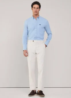 regular fit fine striped chambray shirt
