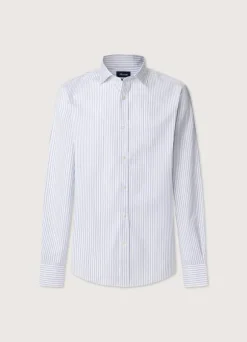 regular fit fine striped poplin shirt