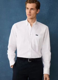 regular fit front pocket oxford shirt