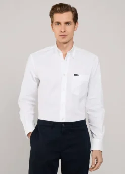 regular fit front pocket oxford shirt