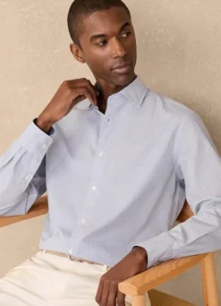 regular fit geometric poplin shirt
