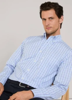 regular fit gingham fil-a-fil shirt