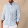 regular fit gingham linen shirt