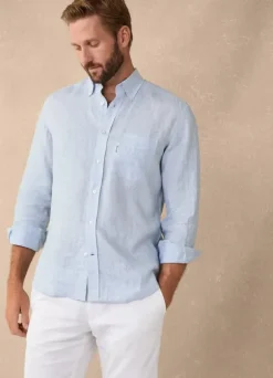 regular fit gingham linen shirt