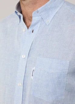 regular fit gingham linen shirt