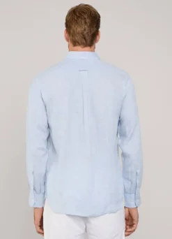 regular fit gingham linen shirt