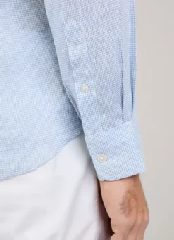 regular fit gingham linen shirt