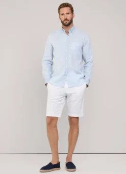regular fit gingham linen shirt