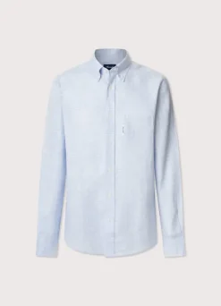regular fit gingham linen shirt