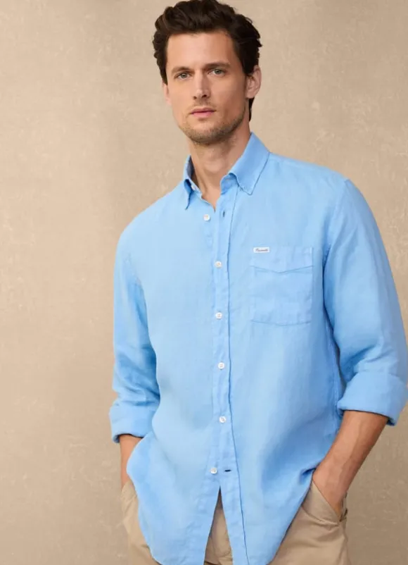 regular fit linen shirt