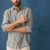 regular fit linen shirt