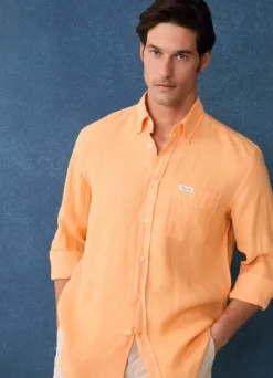 regular fit linen shirt