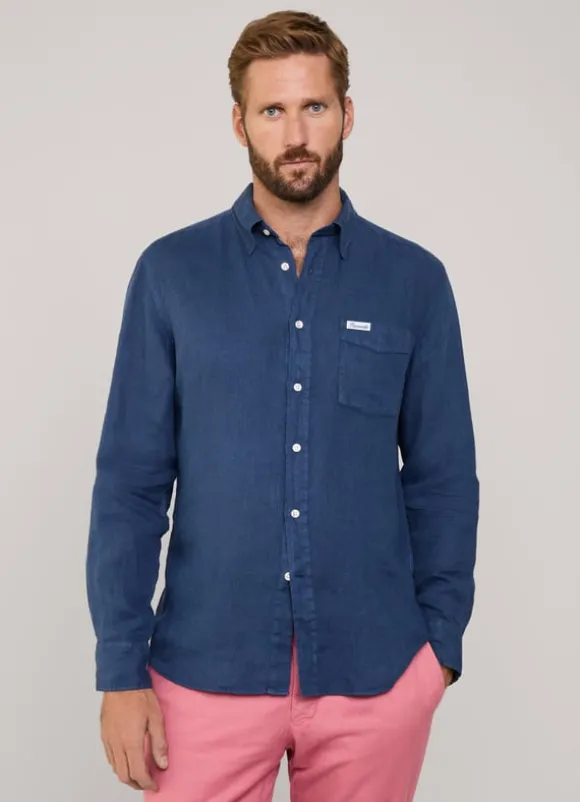 regular fit linen shirt