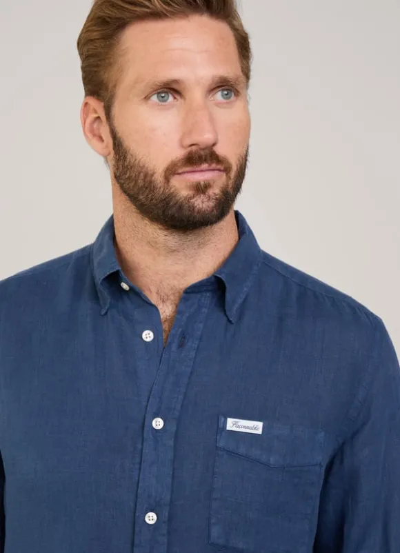 regular fit linen shirt