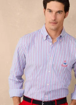 regular fit nautical striped twill shirt