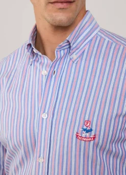 regular fit nautical striped twill shirt