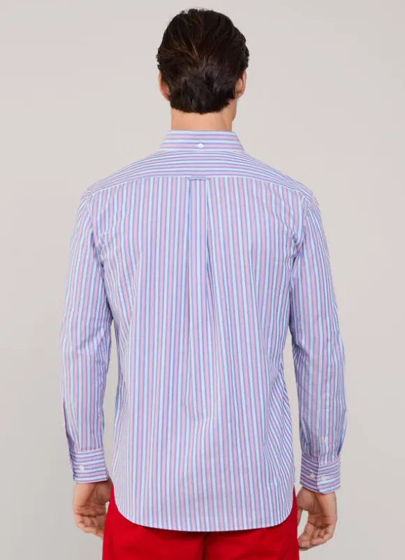 regular fit nautical striped twill shirt