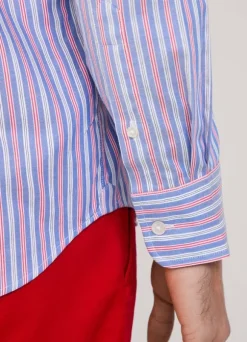 regular fit nautical striped twill shirt