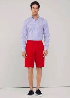 regular fit nautical striped twill shirt