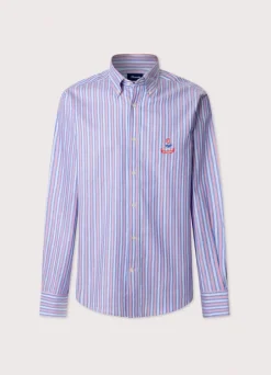 regular fit nautical striped twill shirt