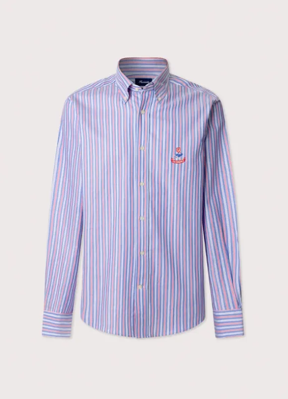 regular fit nautical striped twill shirt
