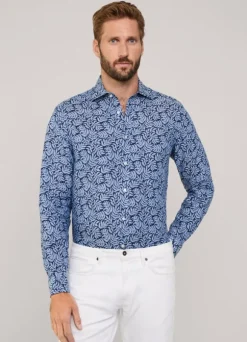 regular fit palms linen shirt