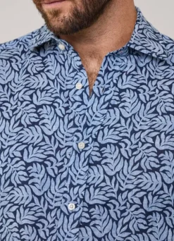 regular fit palms linen shirt