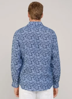 regular fit palms linen shirt