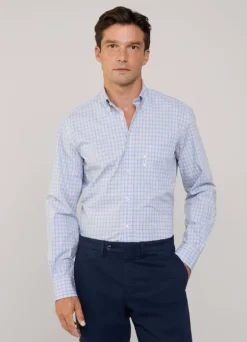 regular fit plaid check poplin shirt