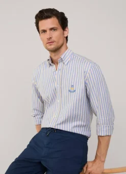 regular fit regimental striped oxford shirt