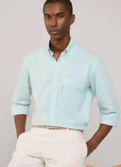 regular fit regimental striped pinpoint shirt