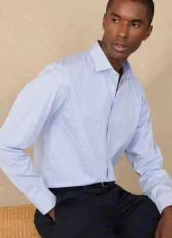 regular fit regimental striped poplin shirt