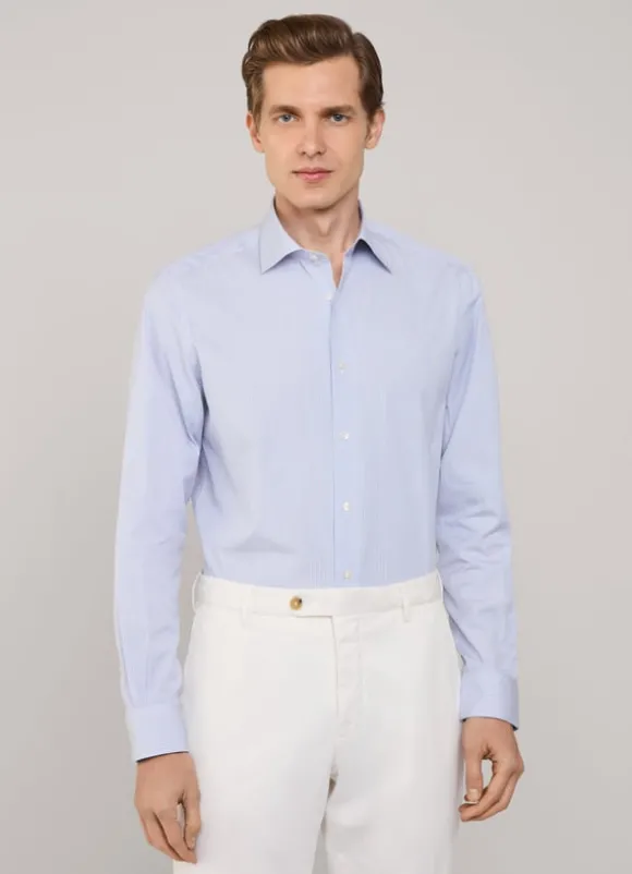 regular fit regimental striped poplin shirt
