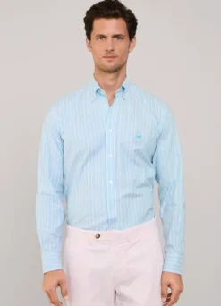 regular fit regimental striped oxford shirt