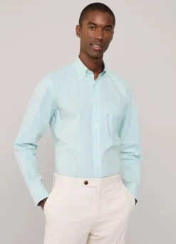 regular fit regimental striped pinpoint shirt