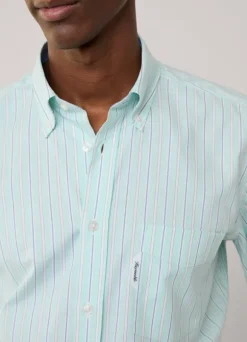 regular fit regimental striped pinpoint shirt