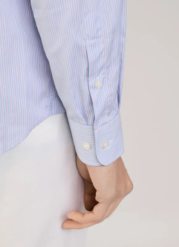 regular fit regimental striped poplin shirt