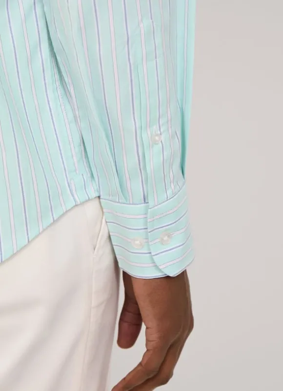 regular fit regimental striped pinpoint shirt