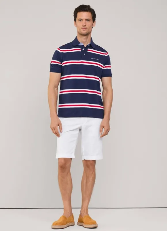 regular fit regimental striped pima polo